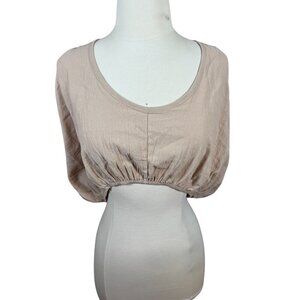 Meet Me at the Beach Skirt Women 6 Tan Crop Maxi Skirt Neutral Feminine Boho 80s